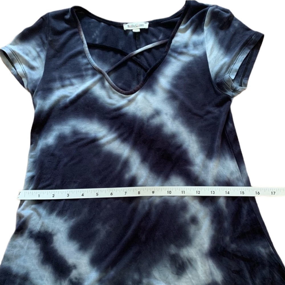 ROLLA COSTER Small Tie Dye Blue short sleeve T-shirt Dress - Picture 16 of 16